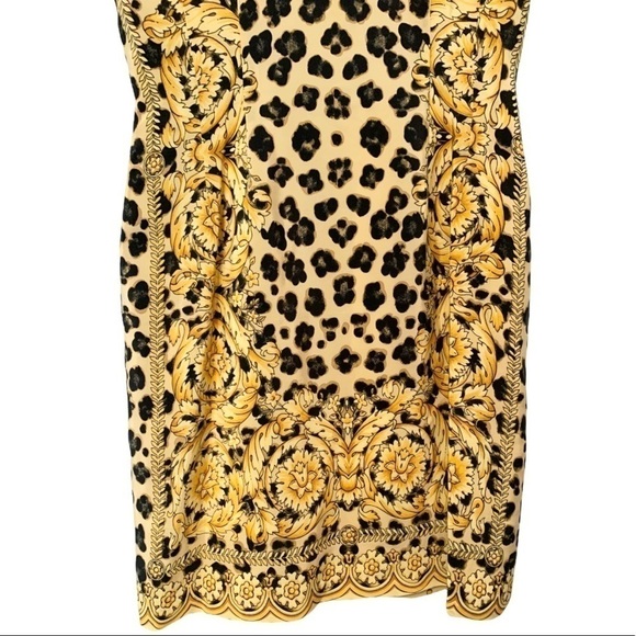 SALE! Y2K BLOOMINGDALES SILK Scarf Print office Siren Shift Dress 10 Petites - Picture 4 of 7